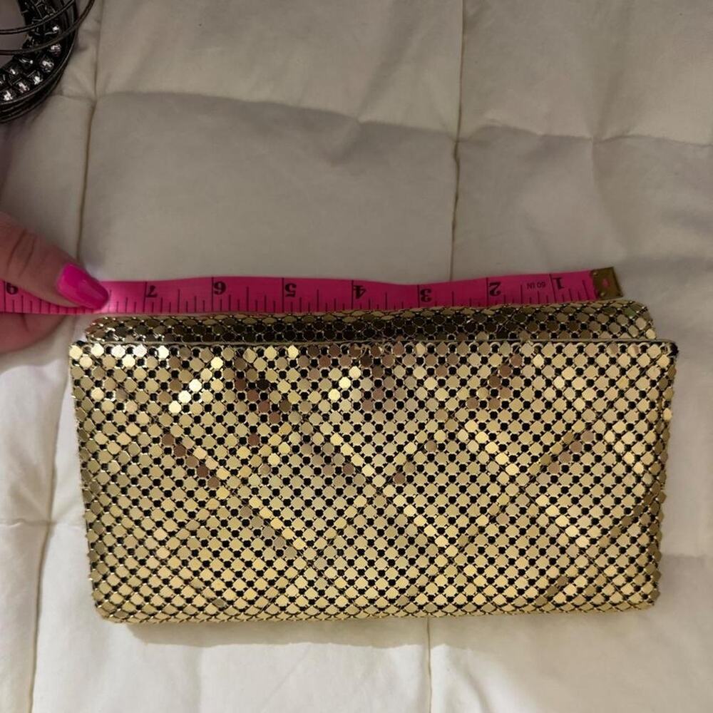 Jessica mcclintock gold mesh clutch